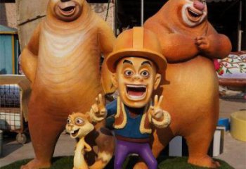 酒店熊大雕塑 庭院動漫雕塑 彩繪小品