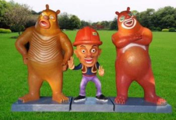 庭院熊大雕塑 城市彩繪雕塑 卡通小品