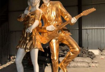 吹拉彈唱雕塑 烤漆大型音樂雕塑 歐式音樂人雕塑