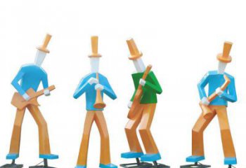 大型吹拉彈唱雕塑 歐式步行街音樂雕塑 彩繪音樂人雕塑