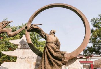 大型李白雕塑 步行街人物雕塑 彩繪詩人雕塑