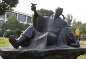 步行街李白雕塑廠家 景觀古代雕塑 鑄造詩人雕塑