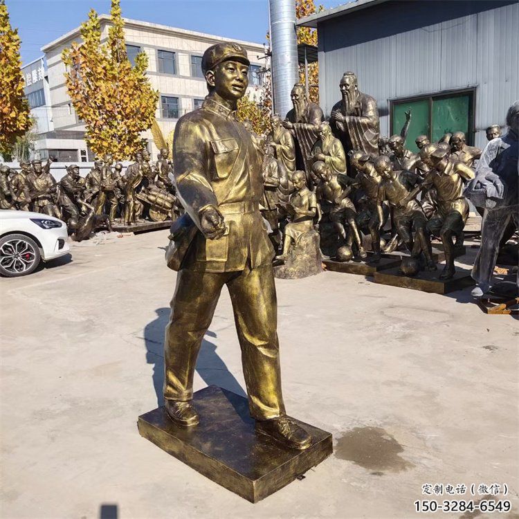 街頭雷鋒雕塑 大型別墅區(qū)人物雕塑 黃銅英雄雕塑