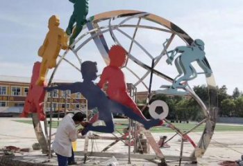 戶外足球雕塑 噴漆景觀球形雕塑 燈光球類雕塑