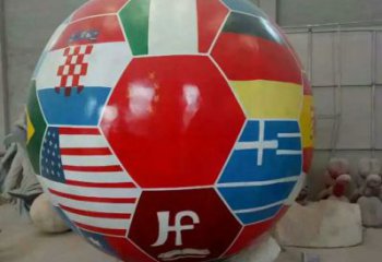 街頭足球雕塑 大型別墅區(qū)球體雕塑 鋼管球類雕塑