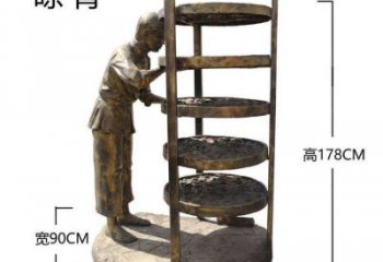 烤漆茶道雕塑 大型民俗雕塑 室內(nèi)制茶雕塑