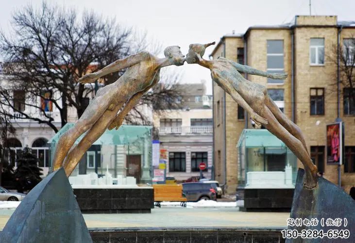 愛情雕塑 景觀美陳親吻雕塑 噴漆戀人雕塑