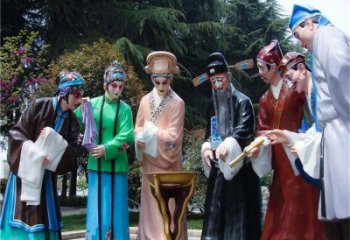 房地產京劇雕塑 剪影民俗雕塑 鍛造唱戲雕塑