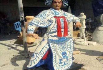 仿古京劇雕塑 彩繪民俗雕塑 現代唱戲雕塑
