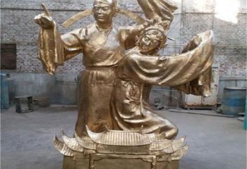 仿真京劇雕塑 現代唱戲雕塑 戶外民俗雕塑