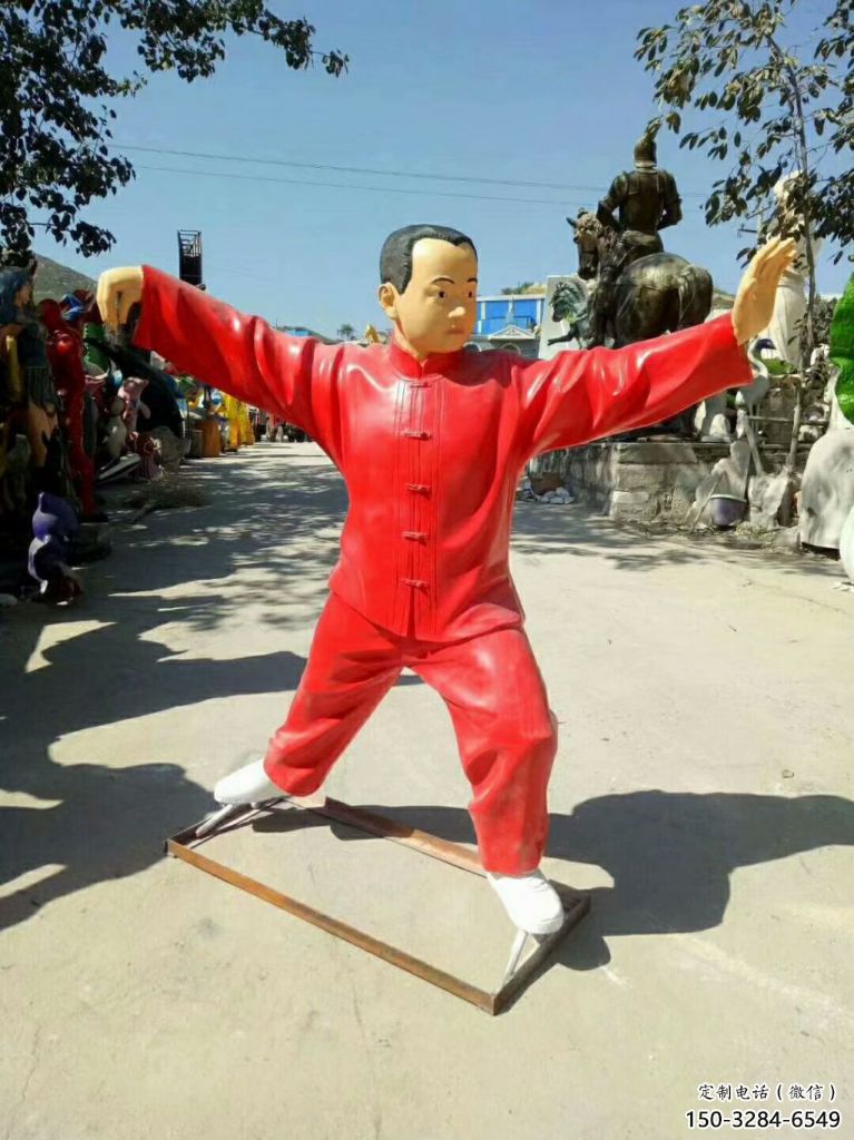 房地產武術雕塑 剪影功夫雕塑 鍛造練拳雕塑