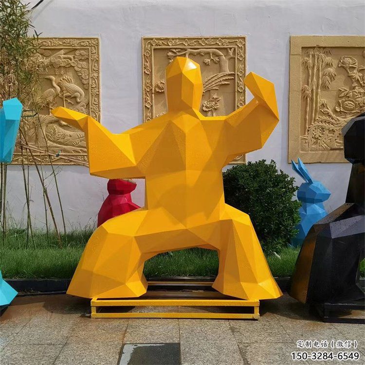 室內武術雕塑 仿真功夫雕塑 大型練拳雕塑