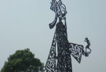 仿古皮影雕塑 彩繪雕塑 現代傳統雕塑