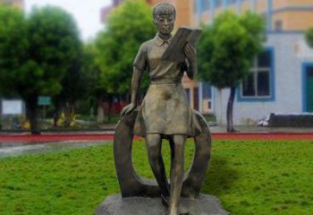 戶外看書雕塑 噴漆人物雕塑 抽象學(xué)生雕塑