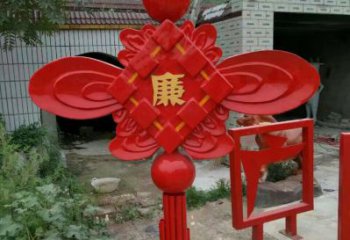 城市中國結雕塑廠家，烤漆工藝制作，民俗文化標識