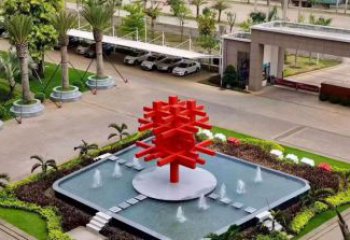 燈光中國結雕塑 餐飲店雕塑 商業街文化雕塑