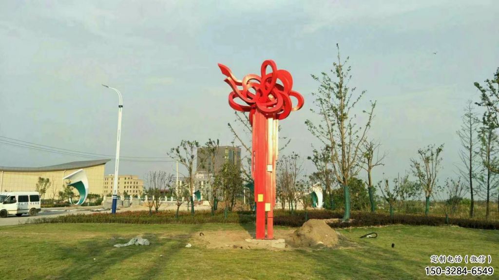 政府中國結雕塑 仿真景觀雕塑 烤漆文化雕塑