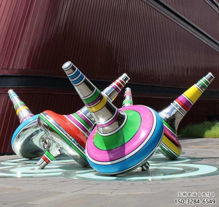 大型陀螺雕塑 歐式步行街雕塑 彩繪地標(biāo)雕塑