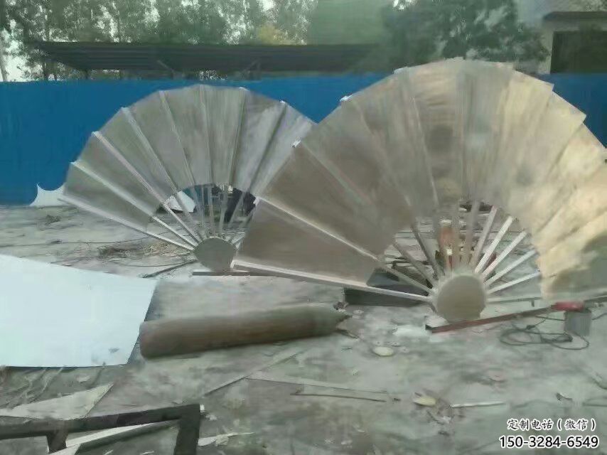 抽象扇子雕塑 啞光景觀雕塑 室內(nèi)扇形雕塑