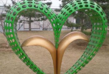 雙心雕塑廠家，創(chuàng)意設(shè)計，城市園林小品