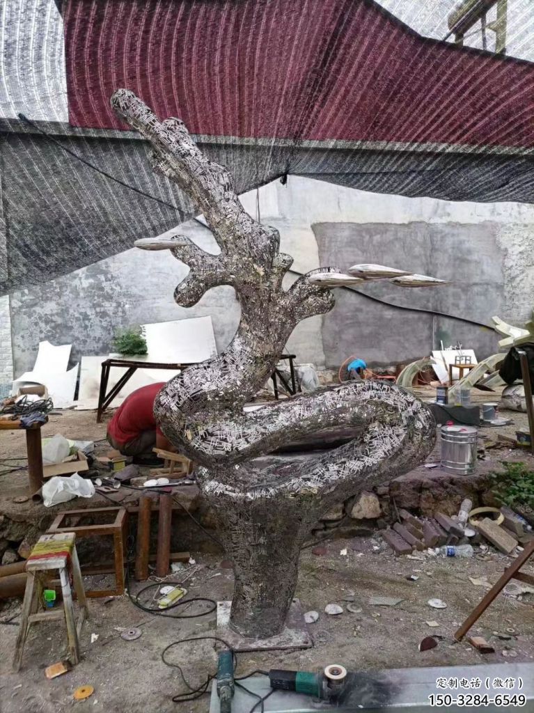 房地產浪花雕塑 剪影海浪雕塑 鍛造波浪雕塑