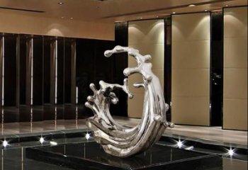 房地產浪花雕塑 現代海浪雕塑 幾何波浪雕塑