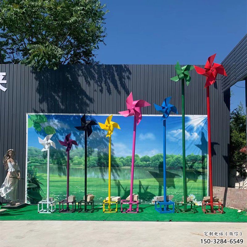 景觀風車雕塑 仿真風動雕塑 景觀旋轉雕塑