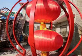 城市燈籠雕塑廠家，烤漆工藝雕塑，公園廣場擺件