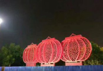 景觀燈籠雕塑 烤漆大型雕塑 酒店雕塑
