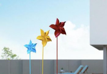 房地產(chǎn)風(fēng)車雕塑 現(xiàn)代風(fēng)動(dòng)雕塑 幾何旋轉(zhuǎn)雕塑