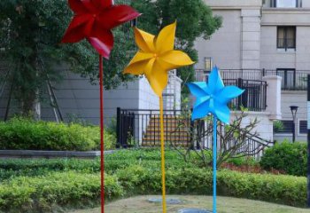 公園風(fēng)車雕塑 戶外風(fēng)動(dòng)雕塑 抽象旋轉(zhuǎn)雕塑