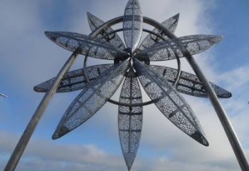 園林風車雕塑 大型風動雕塑 中式旋轉雕塑