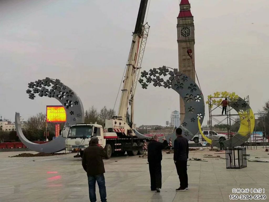 景觀月牙雕塑 仿真雕塑 景觀月亮牙雕塑