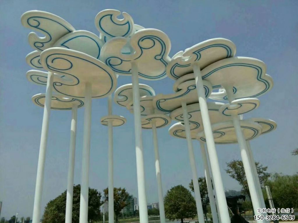 村口云彩雕塑 啞光云團雕塑 公園祥云雕塑