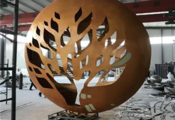 彩繪月牙雕塑 電鍍現代月亮牙雕塑 公園雕塑