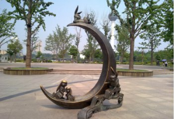 公園月牙雕塑 創(chuàng)意企業(yè)月亮牙雕塑 美陳雕塑