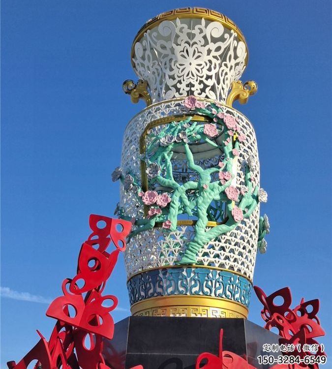 花瓶雕塑廠 抽象藝術(shù)瓶子雕塑 烤漆瓶子雕塑