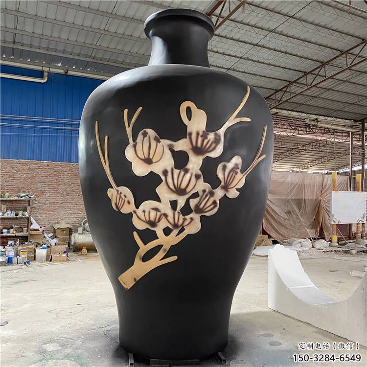 商業(yè)街花瓶雕塑 烤漆瓶子雕塑 彩繪雕塑