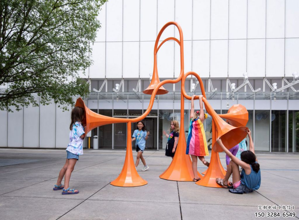 大型喇叭雕塑 歐式步行街雕塑 彩繪景觀雕塑