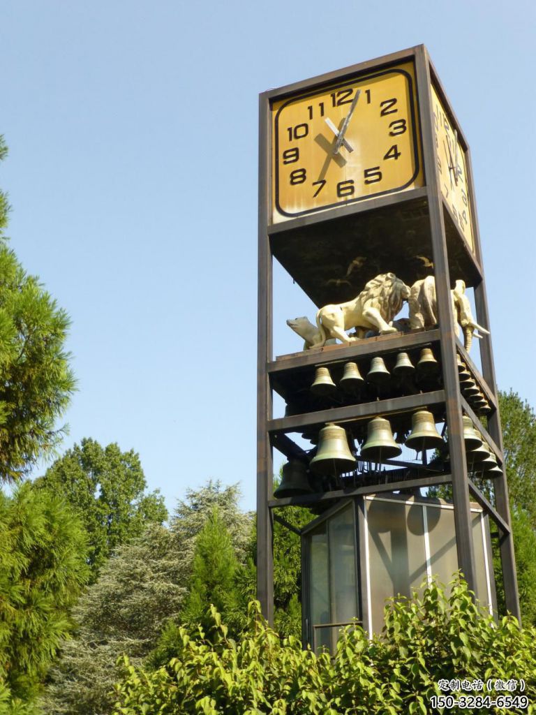 鐘表雕塑 仿真時(shí)鐘雕塑 烤漆雕塑