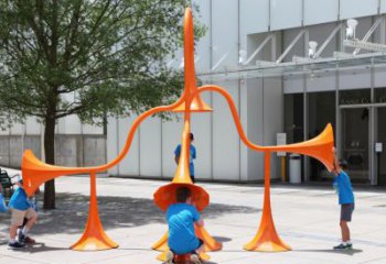 商業街喇叭雕塑 烤漆雕塑 彩繪景觀雕塑