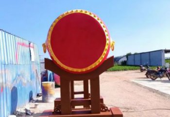 村口大鼓雕塑 啞光鑼鼓雕塑 公園雕塑