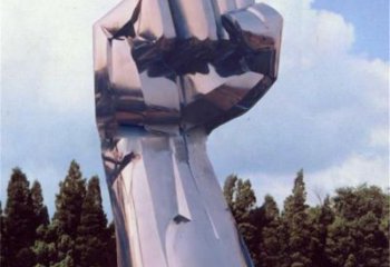 鏡面拳頭雕塑 烤漆大型手勢(shì)雕塑 彩繪握拳雕塑