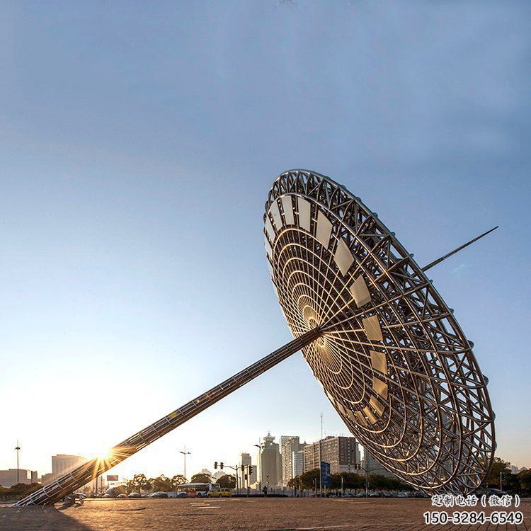 農村日晷雕塑 抽象藝術雕塑 烤漆計時雕塑