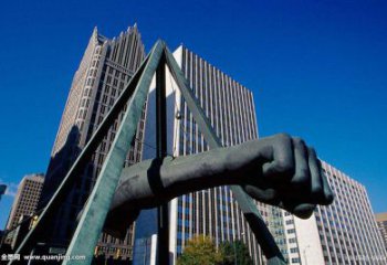 烤漆拳頭雕塑 鋼管握拳雕塑 室內(nèi)手勢(shì)雕塑