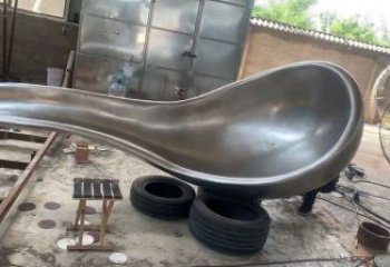 農村湯匙雕塑 抽象藝術雕塑 烤漆勺子雕塑