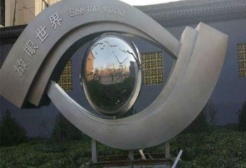 街道眼睛雕塑 現代雕塑 彩繪眼球雕塑