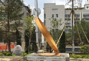 大型圓規雕塑 歐式步行街標識雕塑 彩繪景觀雕塑