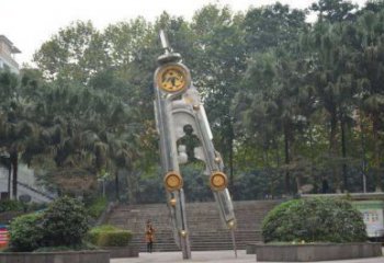 政府圓規雕塑 仿真景觀雕塑 烤漆標識雕塑