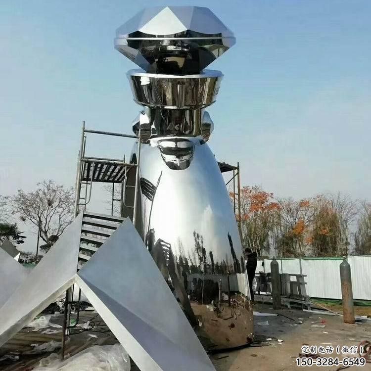 啞光指環雕塑 拉絲標識雕塑 步行街戒指環雕塑